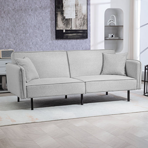 Rootz 3-Seater Sofa Bed - Clic-Clac Sofa - Convertible Couch - High Comfort - 195L x 89B x 87H cm  Grey