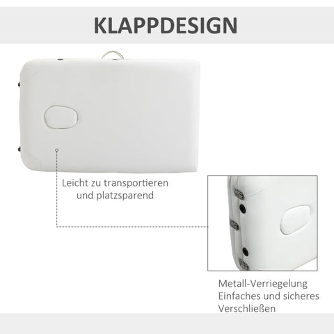 Rootz Folding Massage Table - Portable Spa Bed - Adjustable Therapy Table - Height-Adjustable - Sturdy Aluminum Frame - Comfortable Foam Padding - 215W x 60D x 61-84H cm