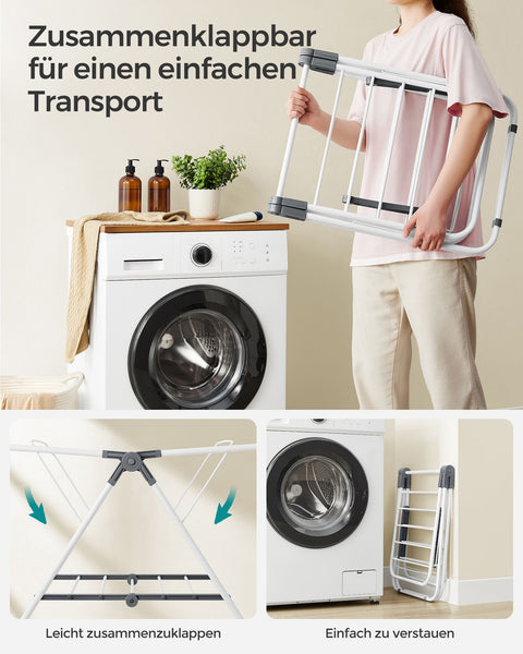 Rootz Clothes Airer - Drying Rack - Laundry Stand - Space-Saving Design - 44cm x 101cm x 54cm