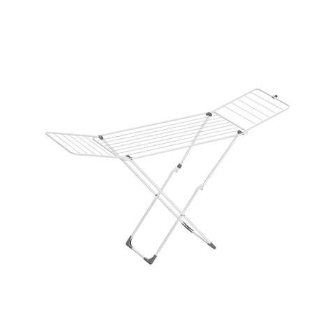 Rootz White Steel PP Plastic Washing Rack - Laundry Drying Rack - Clothes Drying Stand - Lightweight - Compact - Easy Assembly - 50cm x 182cm x 102.5cm