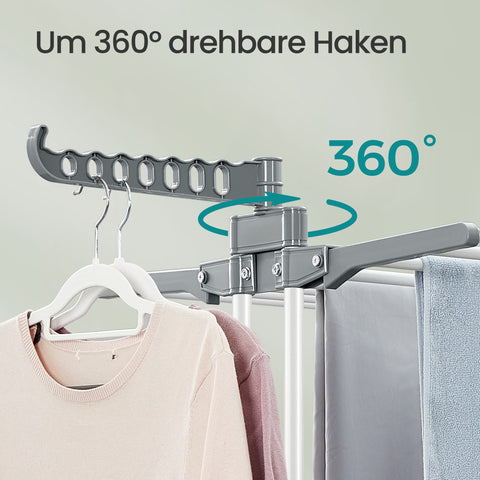 Rootz Clothes Drying Rack - Foldable Laundry Rack - Stainless Steel Stand - Space Saving - 63.5 cm x 128.02 cm x 172.97 cm