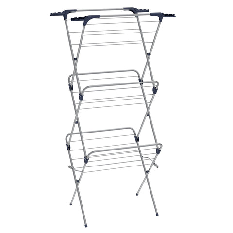 Rootz Portable Clothes Airer - Clothes Drying Rack - Space Saving Airer - Lightweight Design - 42cm x 62.5cm x 150cm