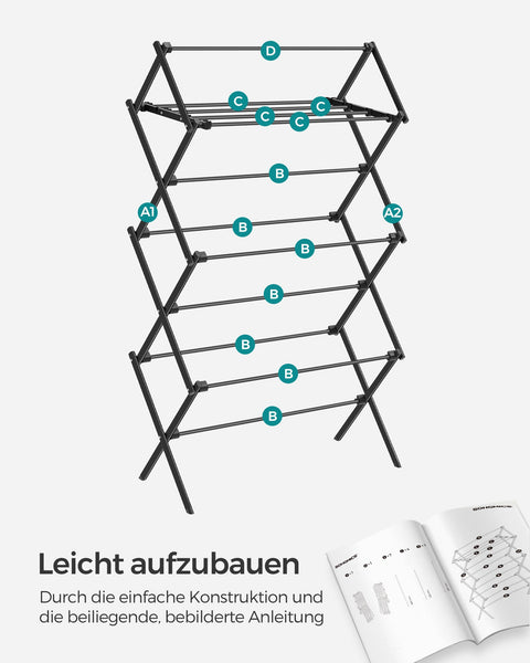 Rootz Draagbare Zwart Stalen Campingstoel - Opvouwbare strandstoel - Lichtgewicht buitenstoel - Constructie van staal en PP - 37 cm x 75 cm x 135,1 cm - Compact en gemakkelijk op te bergen - Ondersteunt tot 7 kg