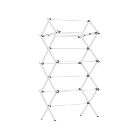 Rootz White Steel PP Washing Rack - Dish Drainer - Drying Rack - Lightweight - Compact Design - Easy Assembly - 37cm x 75cm x 135.1cm