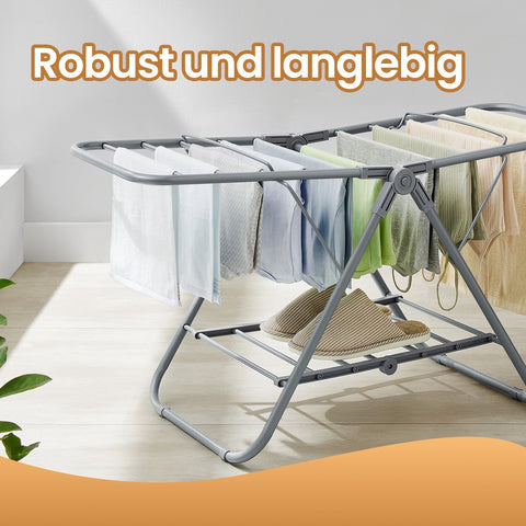 Rootz Stand Dryer - Launch Rack - Foldable Clothes Dryer - Maximizes Space - 44x101x54cm Unfolded