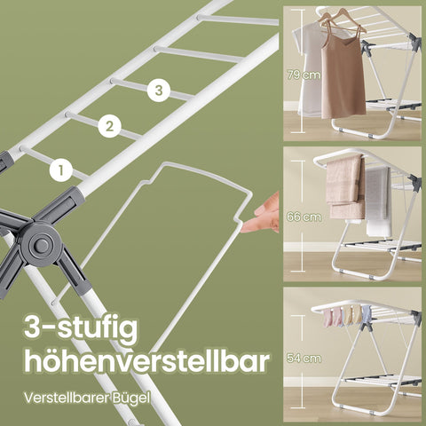 Rootz Stand Dryer - Laundry Rack - Clothes Airer - Foldable Design - Space-Saving - 44cm x 101cm x 54cm