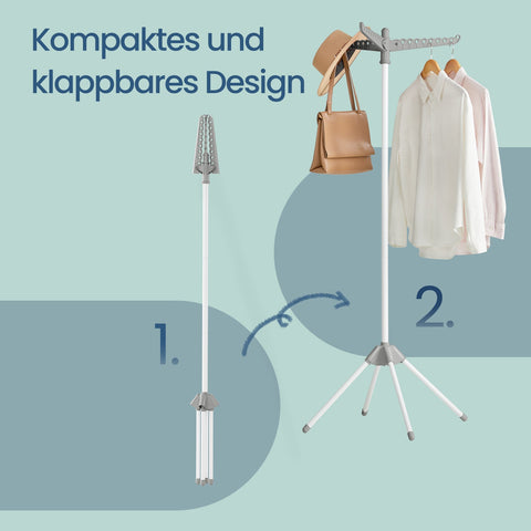 Rootz Laundry Stand Dryer - Law Stand - 3 Rotatable Arms - Space-Saving - 65 x 65 x 150 cm