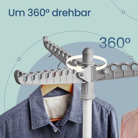 Rootz Laundry Stand Dryer - Law Stand - 3 Rotatable Arms - Space-Saving - 65 x 65 x 150 cm