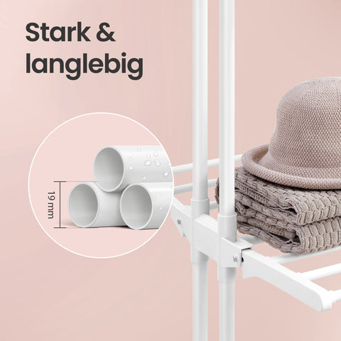 Rootz Laundry Rack - Stand Dryer - Wing Laundry Rack - 4 Levels - Space-Saving - 63.5cm x 128cm x 173cm