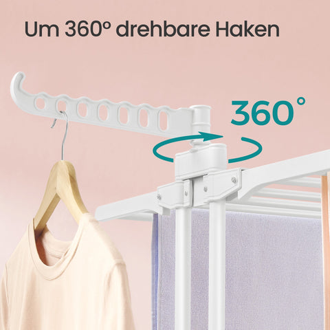 Rootz Laundry Rack - Stand Dryer - Wing Laundry Rack - 4 Levels - Space-Saving - 63.5cm x 128cm x 173cm