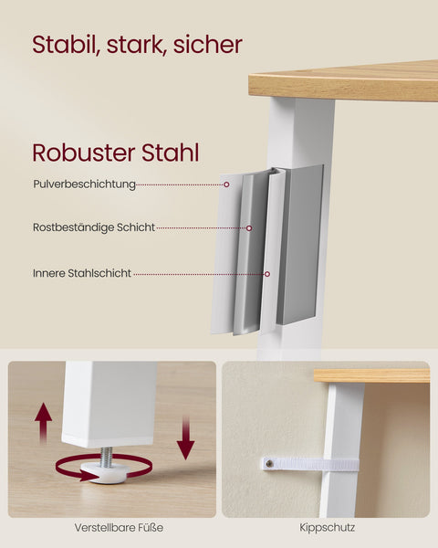 Rootz 5 Level Bookcase - Industrial Bookshelf - Corner Shelf - Space Saver - 37.2cm x 37.2cm x 159cm