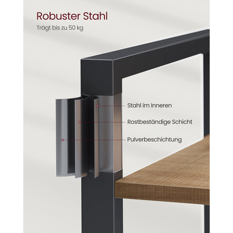 Rootz 6 Tier Bookshelf - Dark Walnut-Black - Chipboard Steel - Storage Organizer - Sturdy Construction - Easy Assembly - 30cm x 80cm x 186cm