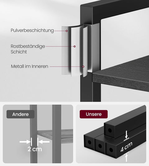 Rootz 4 Tier Bookcase - Open Shelving Unit - Wooden Bookshelf - Storage Organizer - 120cm x 30cm x 90cm