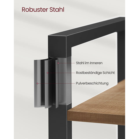 Rootz Bookshelf Dark Walnut Black - Tall Bookcase - Library Shelf - Chipboard Steel - 30cm x 40cm x 187.5cm - Static Load 50kg