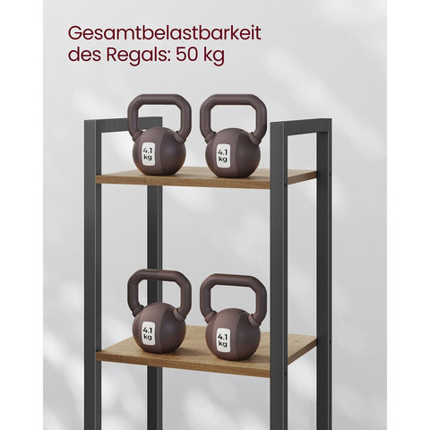 Rootz Bookshelf Dark Walnut-Black - Chipboard Steel - Tall Storage Unit - Sturdy Construction - Easy Assembly - 30cm x 40cm x 187.5cm