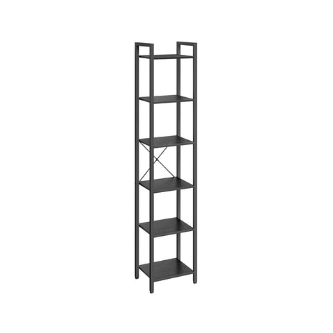 Rootz Bookcase with 6 Shelves - Display Cabinet - Storage Rack - Easy Assembly - 90cm x 30cm x 180cm
