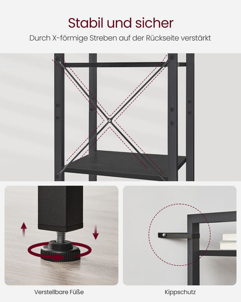Rootz Bookcase with 6 Shelves - Display Cabinet - Storage Rack - Easy Assembly - 90cm x 30cm x 180cm