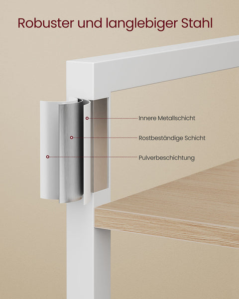 Rootz 6 Level Shelf - Bookcase - Storage Unit - Brown, White - 30cm x 40cm x 187.5cm