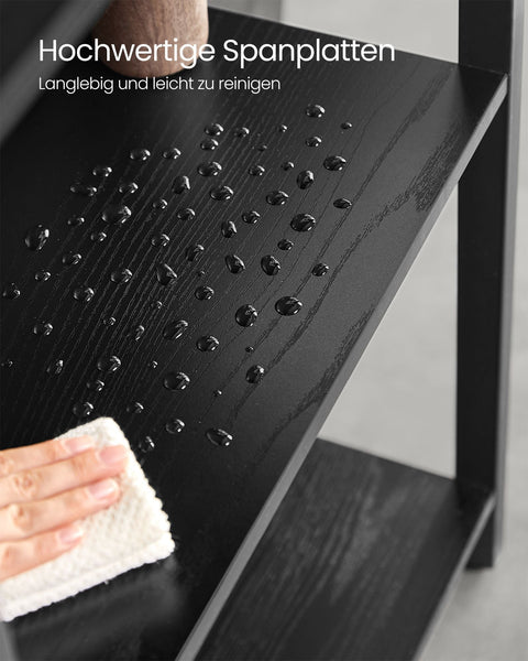 Rootz Bookshelf - Ebony Black-Ink Black - Chipboard Steel - Large Storage - Sturdy Construction - Easy Assembly - 24cm x 158cm x 166cm