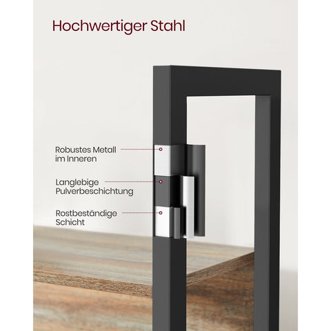 Rootz Standing Shelf Unit - 14 Shelf Bookcase - Brown-Black - Space-Saving Storage - 24cm x 158cm x 166cm