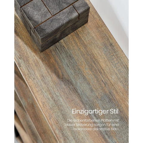 Rootz Standing Shelf Unit - 14 Shelf Bookcase - Brown-Black - Space-Saving Storage - 24cm x 158cm x 166cm