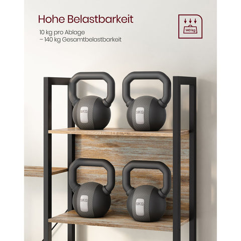 Rootz Standing Shelf Unit - 14 Shelf Bookcase - Brown-Black - Space-Saving Storage - 24cm x 158cm x 166cm