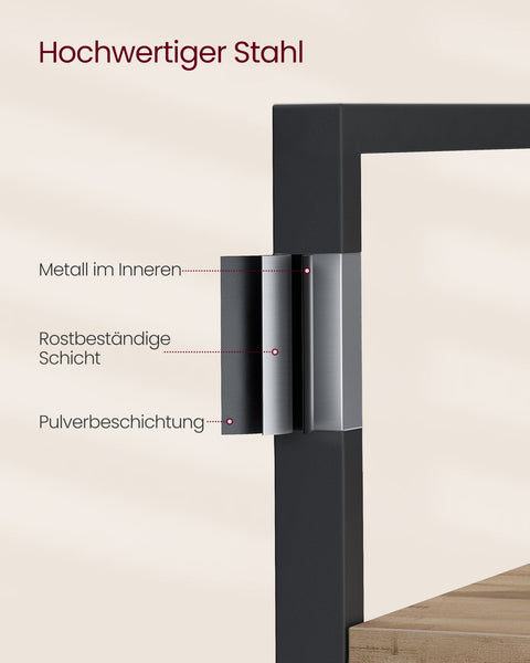 Rootz Industrial Standing Shelf - 14 Tier Shelf - Bookcase - Sturdy Design - 24cm x 158cm x 166cm -  Brown - Black