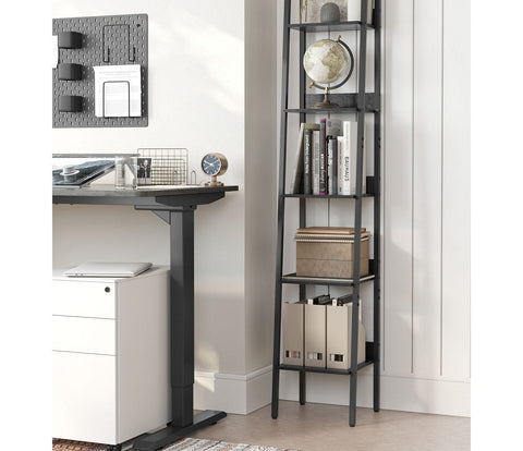 Rootz Leiterregal mit 5 Ebenen - Bücherregal - Ablageregal - Stabile Lagerung - 30cm x 33.8cm x 170cm