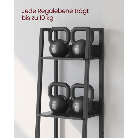 Rootz Leiterregal mit 5 Ebenen - Bücherregal - Ablageregal - Stabile Lagerung - 30cm x 33.8cm x 170cm