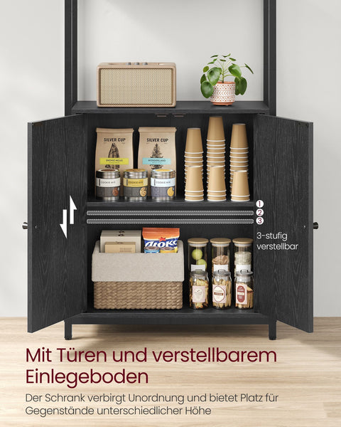 Rootz Bookcase - Storage Unit - Shelving - Ebony Black - Ink Black - 24cm x 60cm x 159.5cm