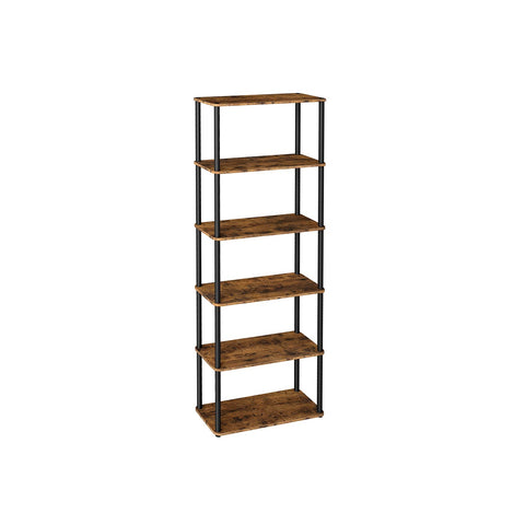 Rootz 6-Level Shelf Unit - Bookcase - Storage Unit - Durable and Stable - 23.8cm x 60cm x 173.4cm