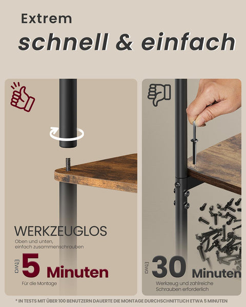 Rootz 6-Level Shelf Unit - Bookcase - Storage Unit - Durable and Stable - 23.8cm x 60cm x 173.4cm