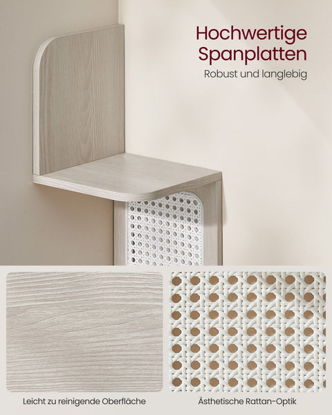 Rootz Corner Shelf - Floating Shelf - Storage Unit - Chipboard - PVC plastic - 20cm x 20cm x 126cm - 3.2kg - Max. 25kg Static Load Capacity