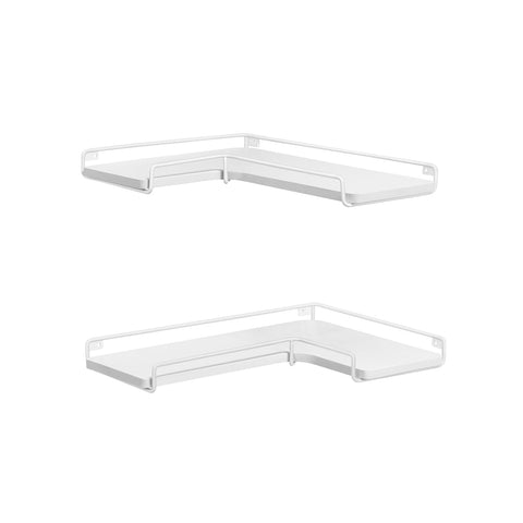Rootz Wall Shelf Set - Floating Shelves - Chipboard Steel - Cloud White - 40cm x 29cm x 14cm - Lightweight - Easy to Install - Sturdy Construction
