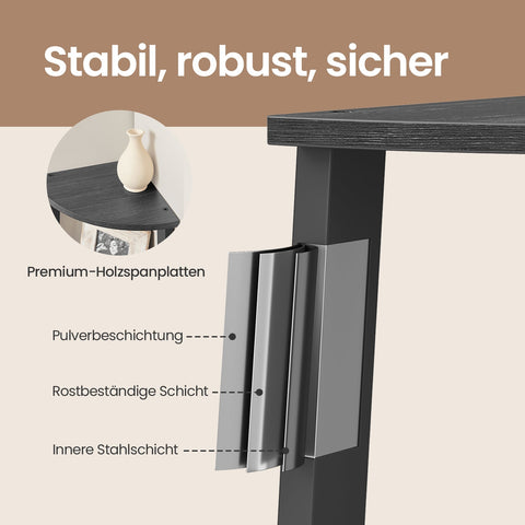 Rootz Corner Shelf Bookshelf - 4 Level Conductor Shelf - Grey-Black Wooden Chipboard Steel - Space Saver - 33.4 x 33.4 x 125 cm