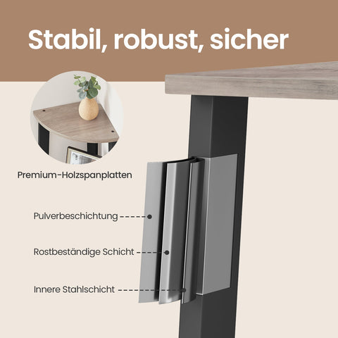 Rootz Corner Shelf Bookshelf - Conductor Shelf - 4 Levels - Wooden Chipboard - Space Saver - 34 x 34 x 125 cm