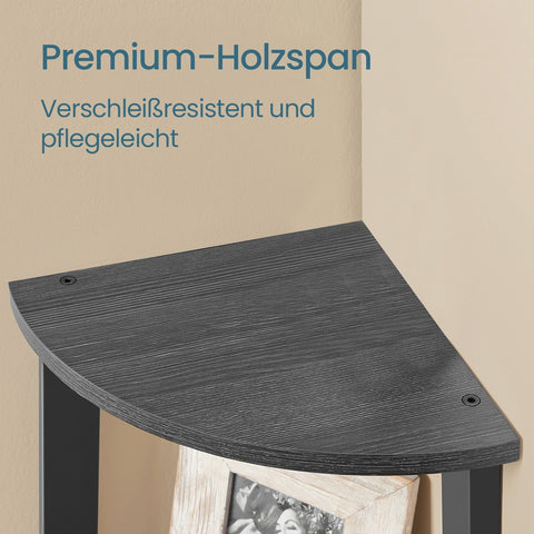 Rootz 5 Level Corner Shelf - Bookshelf - Conductor Shelf - Space-Saving Design - 37.2 x 37.2 x 159 cm - Anthracite Gray-Matt Black