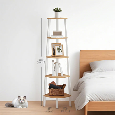 Rootz 5 Level Bookcase - Industrial Shelf - Storage Unit - Space Saving - 37.2cm x 37.2cm x 159cm