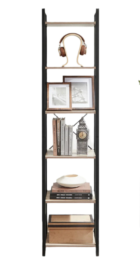 Rootz Regal Bookshelf - Standregal - Sturdy Bookcase - Holds 50kg - 30cm x 40cm x 187.5cm