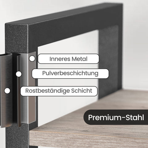 Rootz Regal Bookshelf - Standregal - Sturdy Bookcase - Holds 50kg - 30cm x 40cm x 187.5cm