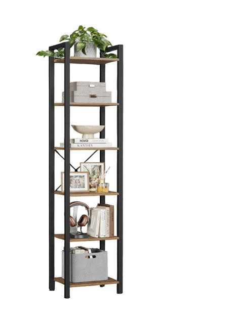 Rootz Black, Brown Book Shelf - Wooden Display - Storage Unit - Sturdy & Durable - 30 x 40 x 187.5 cm