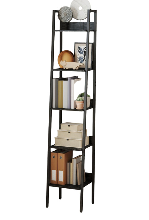 Rootz 5-Level Narrow Bookcase - Head Shelf - Compact Bookshelf - Max 50kg Capacity - 30cm x 33.8cm x 170cm