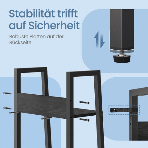 Rootz 5-Level Narrow Bookcase - Head Shelf - Compact Bookshelf - Max 50kg Capacity - 30cm x 33.8cm x 170cm