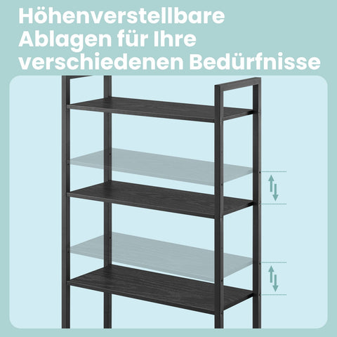Rootz 6 Level Bookcase - Shelf - Standregal - Space Saver - 24cm x 60cm x 159.5cm