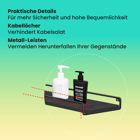 Rootz L-Shaped Corner Shelf - 2 Set Wall Shelf - Display Shelves - Max Weight 5kg - 40cm x 29cm x 14cm - Black Wooden Chipboard, Steel