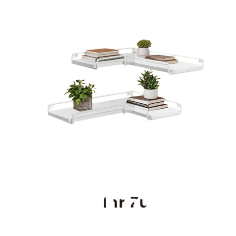 Rootz Wall Shelf L-Shaped Corner Shelf - Floating Shelves - Space-Saving - 40cm x 29cm x 14cm - Cloud White