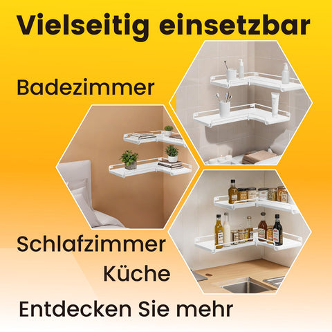 Rootz Wall Shelf L-Shaped Corner Shelf - Floating Shelves - Space-Saving - 40cm x 29cm x 14cm - Cloud White