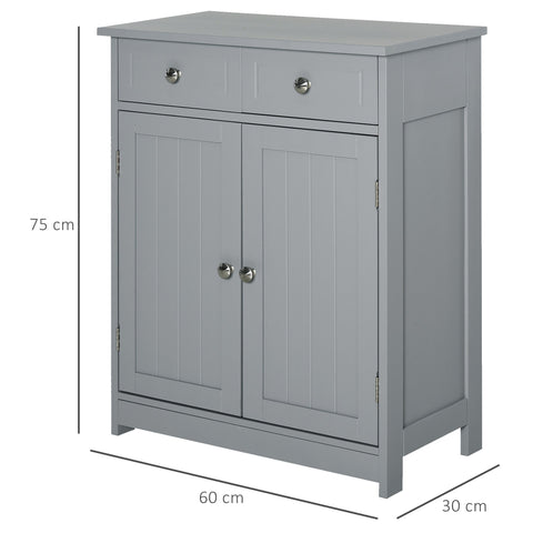 Rootz Bathroom Cabinet - Storage Cabinet - Standing Storage - Ample Storage Space - 60cm x 30cm x 75cm - Grey