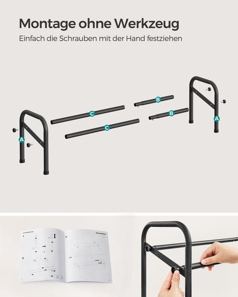 Rootz Schoenenrek Organizer - Zwarte Schoenenstandaard - Stalen Schoenenopberger - Compact Ontwerp - Eenvoudige Montage - 23cm x 58cm x 25cm - Uitschuifbaar tot 83cm - Lichtgewicht - Houdt tot 7,5kg