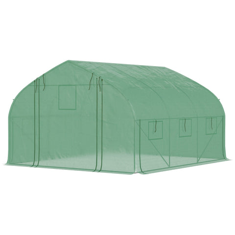 Rootz Greenhouse Tunnel 10.4m² - UV-Resistant Greenhouse - Rollable Zipper-Door - Extend Growth Seasons - 350x300x200cm